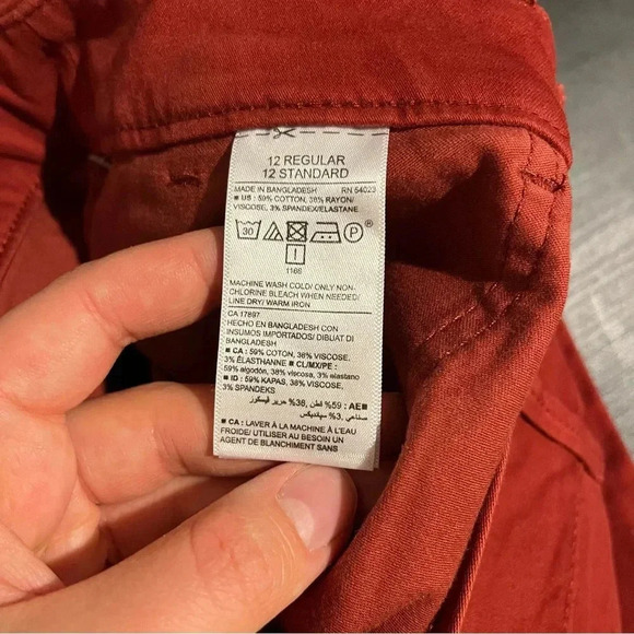 NWT Old Navy Women's Pixie Ankle Length Chino Pants Sz 12 Fall Orange - Picture 7 of 10